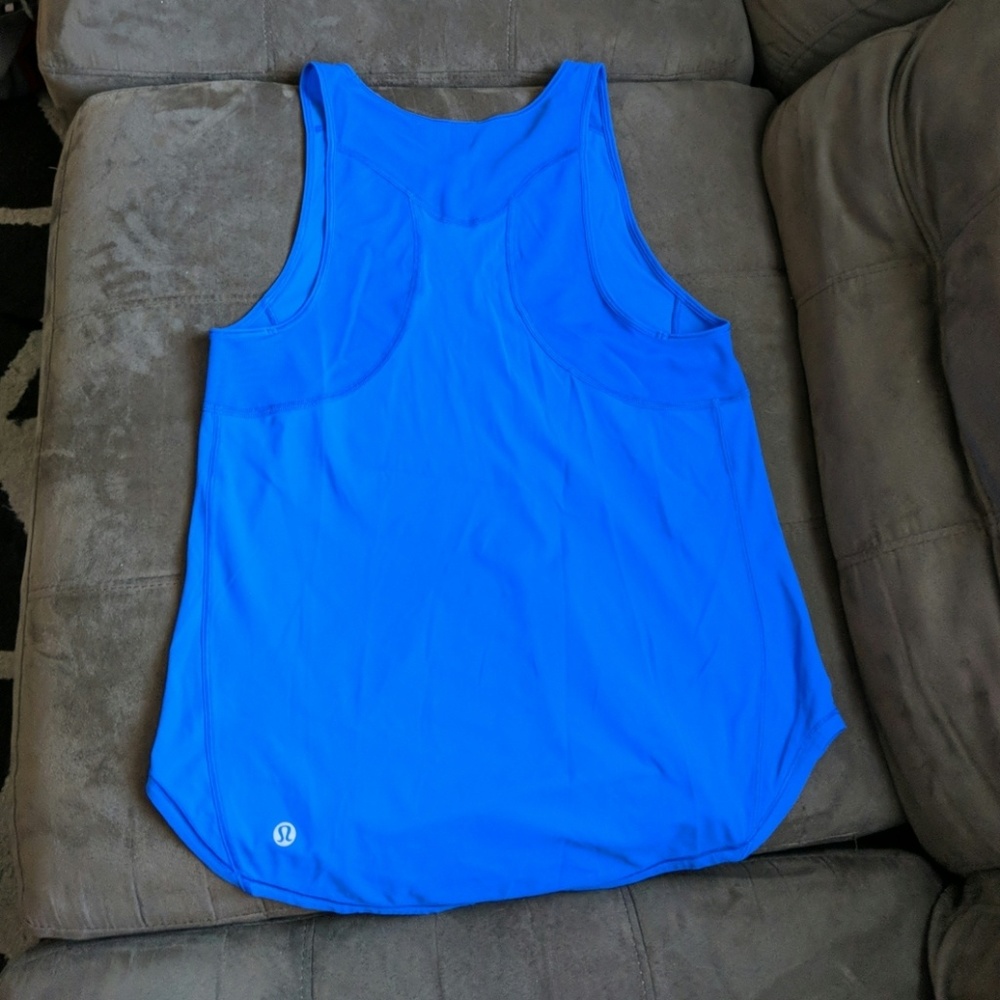 Blue mesh lululemon tank